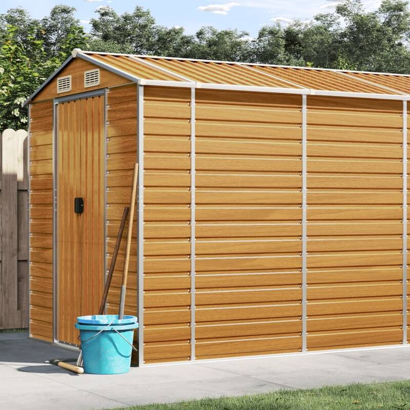 vidaXL Garden Shed Metal Outdoor Storage Shed Anthracite Galvanized Steel