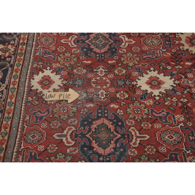 Hand Knotted Oriental 100% Wool Carpet Traditional Floral Red Mahal Area Rug - 12' 0'' X 8' 11''