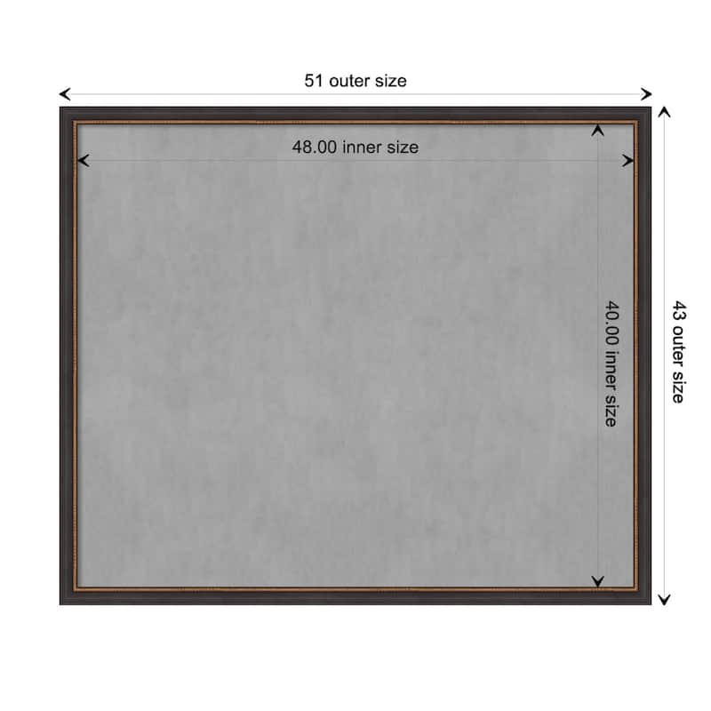 Amanti Art Ashton Black Framed Magnetic Board - Board Size 48x40
