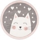 preview thumbnail 12 of 12, SAFAVIEH Carousel Kids Yuha Cat Rug 4' Round - Pink/Grey - Round