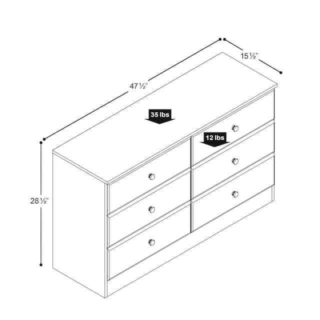 Bella 6-Drawer Double Dresser