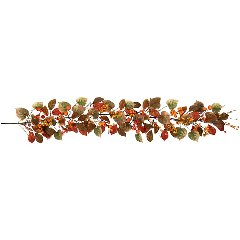 Pumpkins and Berries Artificial Fall Harvest Garland - 5' x 10" - Unlit - 5' x 10"