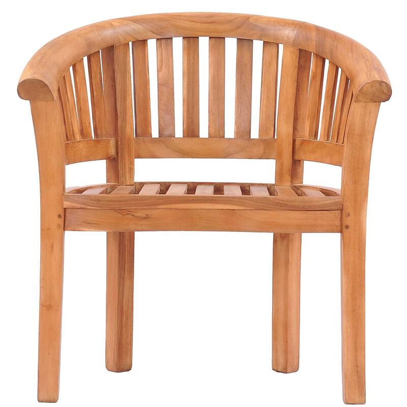 Chic Teak Peanut Teak Wood Indoor/ Outdoor Dining Arm Chair