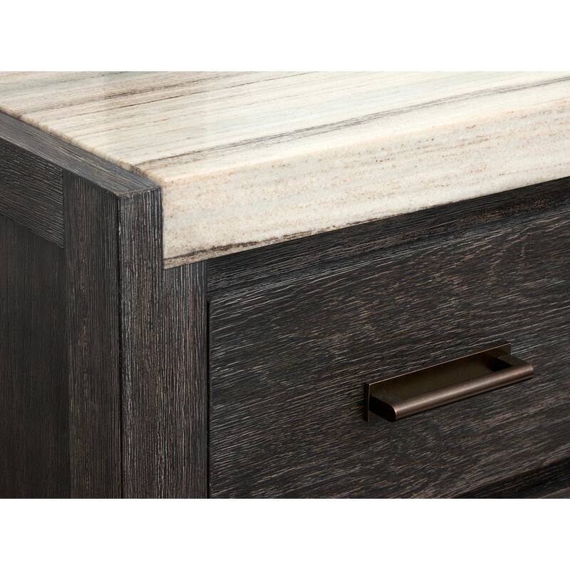 Magnussen Home Plum Creek Ravenwood Black Drawer Dresser with Landscape Mirror