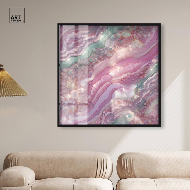 Pink and Mint Crystal I Shadowbox by Art Remedy