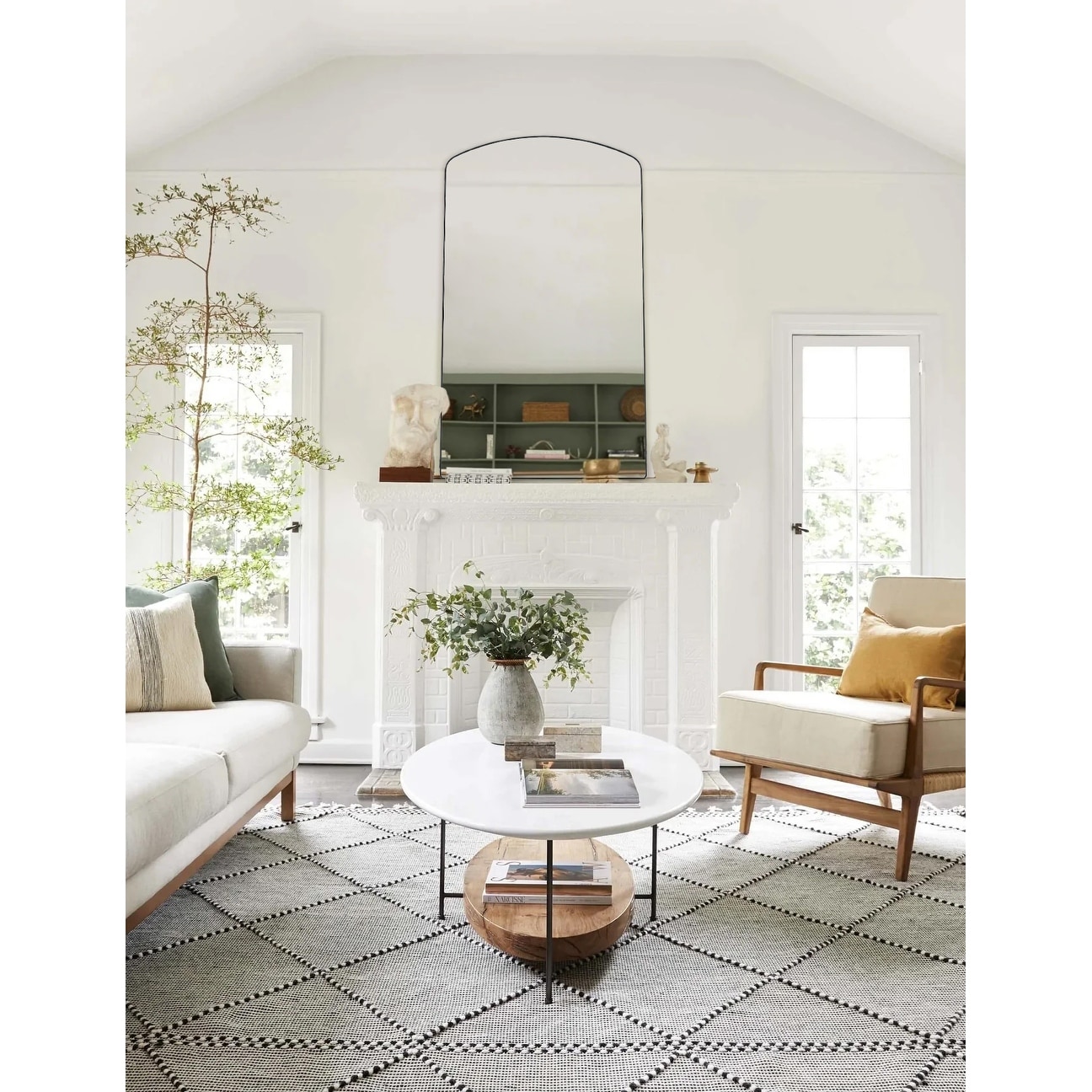 TEHOME Biyron Metal Arched Mirror for Bathroom, Dresser or Living Room - 24" x 40"