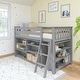 preview thumbnail 23 of 25, Max and Lily Twin-Size Low Loft with 3-Shelf Bookcase and 6-Shelf Bookcase Grey