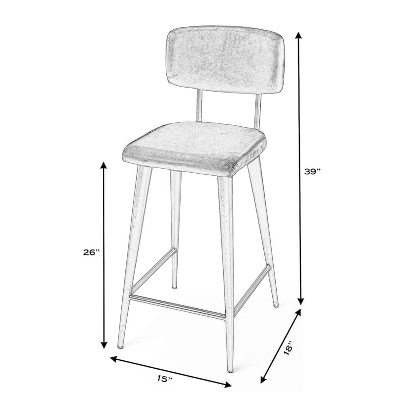 Saddle Genuine Leather Rectangular 26" Counter Stool