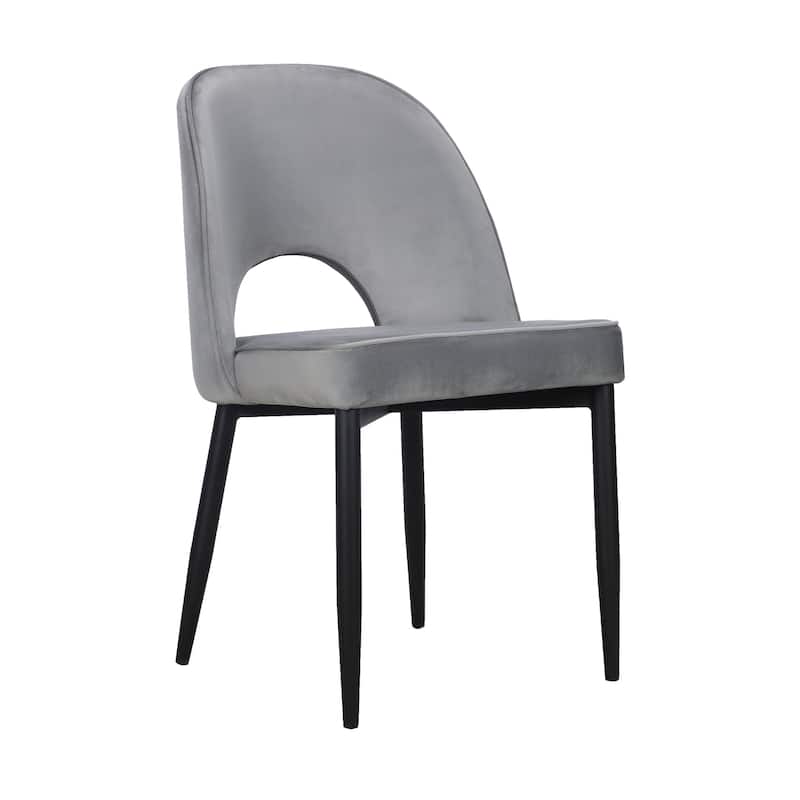 Dining Chair with Black Metal legs, Set of 2