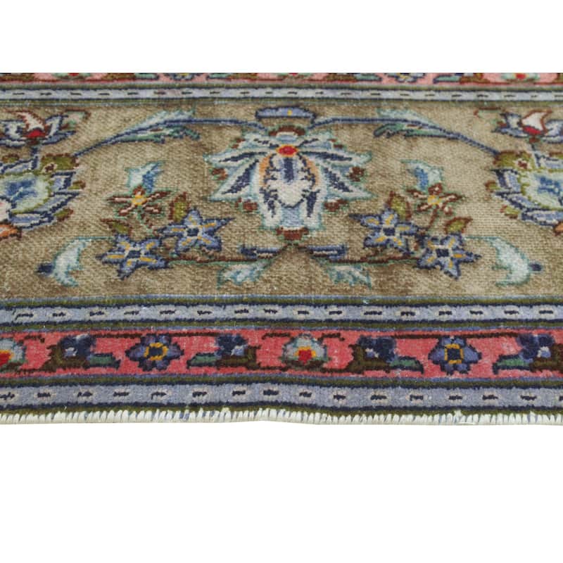 Vintage Distressed Wale Grey/Brown Rug - 6'9" x 10'2"