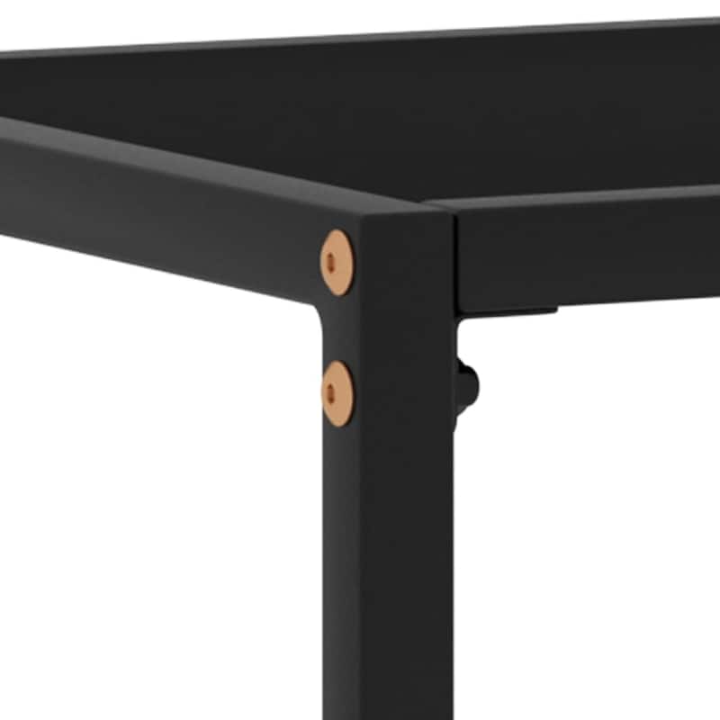 vidaXL Console Table Black 31.5"x13.8"x29.5" Tempered Glass - 31.5" x 13.8" x 29.5"