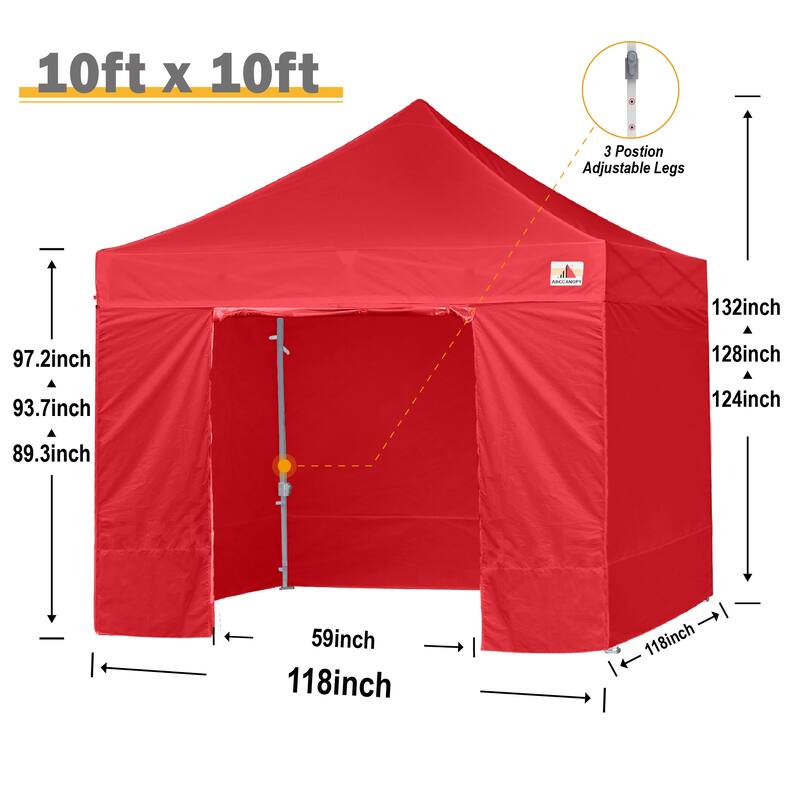 ABCCANOPY Commercial Instant Shade Metal Pop-Up Canopy - 10ftx10ft