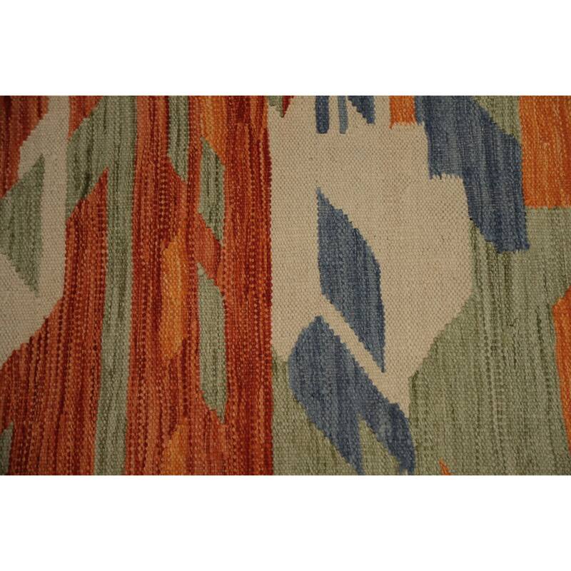 Hand Woven Oriental 100% Wool Carpet Southwestern Modern Multi-Colored Kilim Area Rug - 6' 6'' X 4' 10''