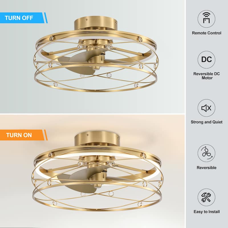 21-In LED Chandelier Ceiling Fan with Light Remote(3-blade)