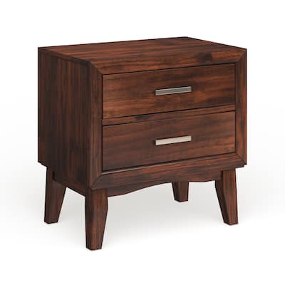 Furniture of America Kasten Brown Cherry 2-Drawer Mid-century Style Nightstand