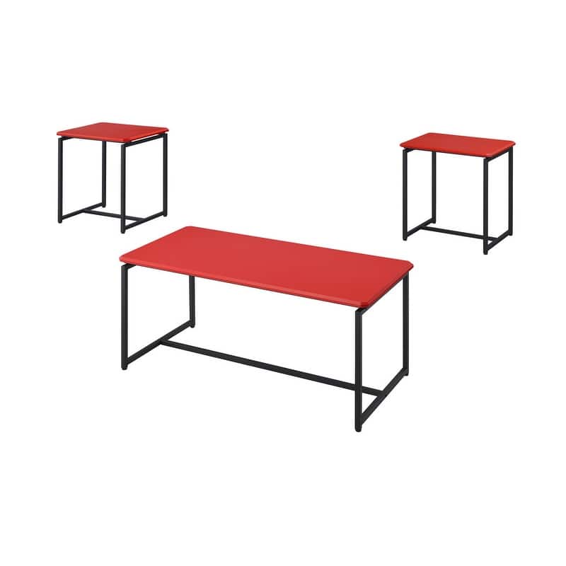 GT 3 Piece Carbon Fiber Wrap Coffee Table and End Table Set