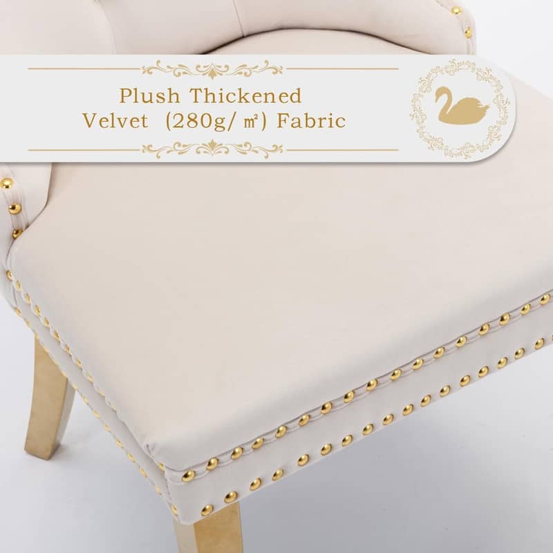 Tufted Naliheads Solid Wood Upholstered Dining Chairs (Set of 4)