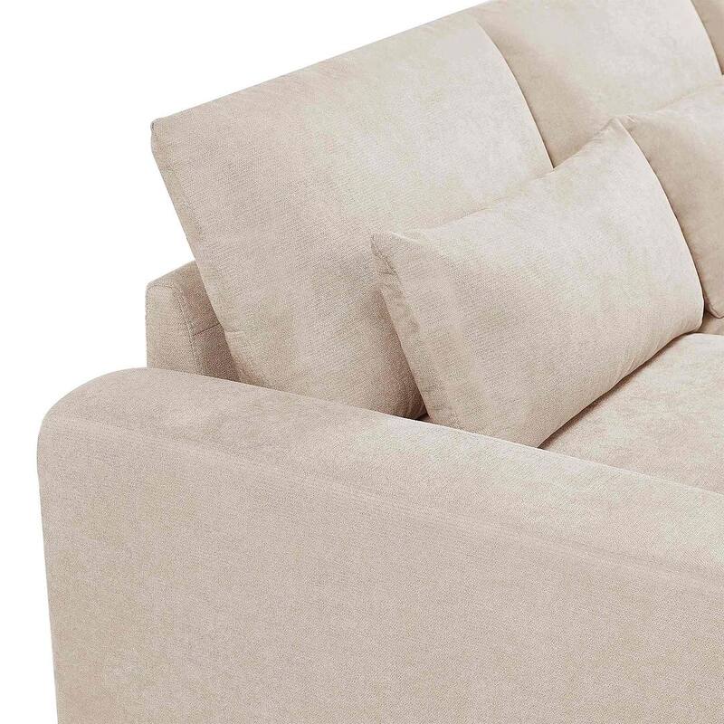 Modern Linen Upholstered Large Modular Sectional Sofa, L-Shape Couvertible Sofa Couch with Reversible Chaise for Living Room