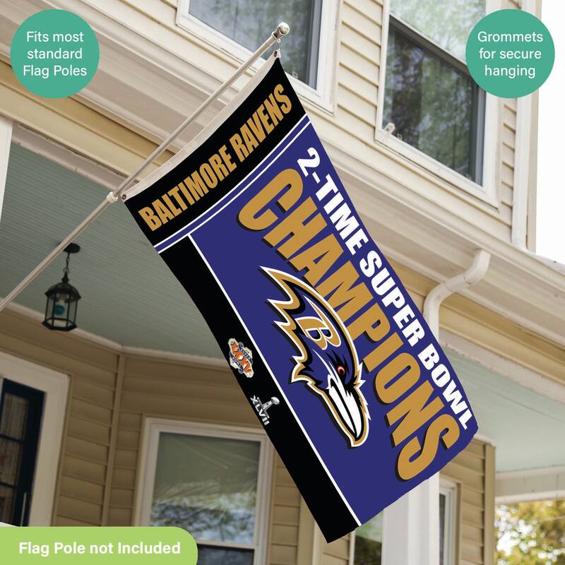 Baltimore Ravens Single Sided Flag w/ 2 Grommets, 3'x5'