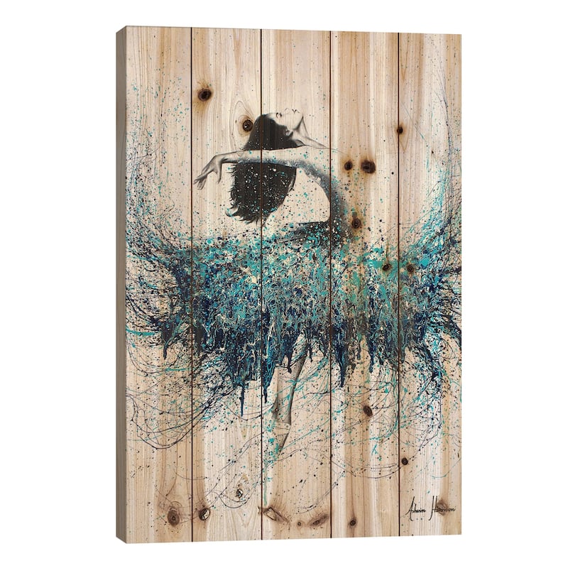 Opals And Waves Print On Wood by Ashvin Harrison - Multi-Color - 40x26x1.5