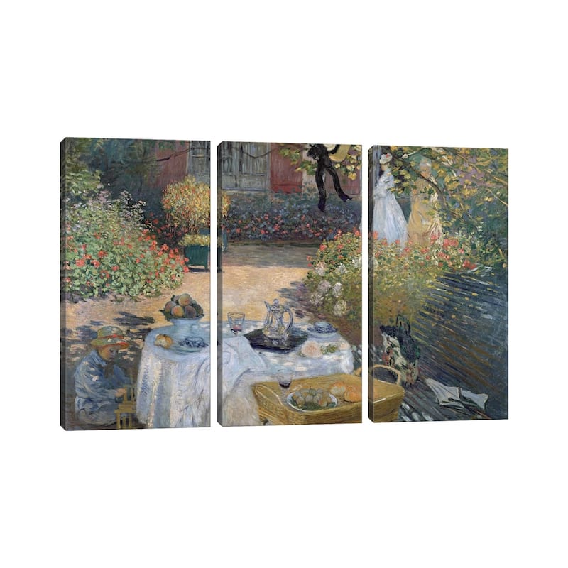 iCanvas "The Luncheon: Monet's garden at Argenteuil, c.1873 " by Claude Monet 3-Piece Canvas Wall Art Set