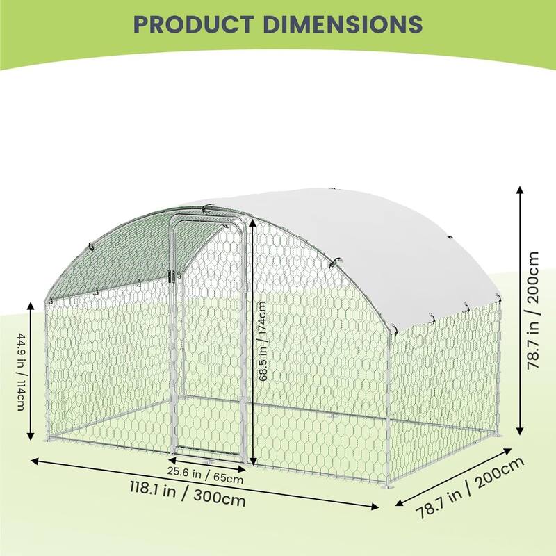 Heavy Duty Walkin Chicken Run, Chicken Coop with Waterproof and Anti-Uv Cover
