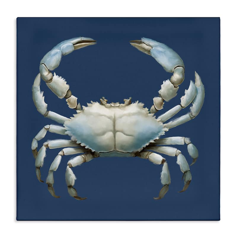 Stupell Detailed Aquatic Blue Crab Canvas Wall Art Design By Elizabeth Medley - 36 x 36