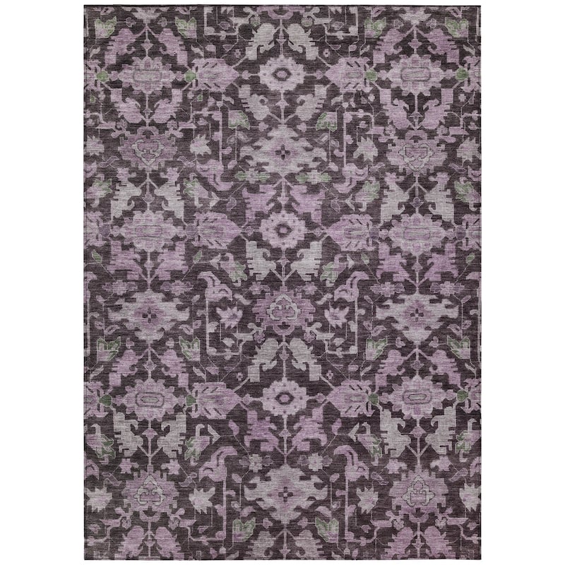 Machine Washable Indoor/ Outdoor Casual Traditional Chantille Rug