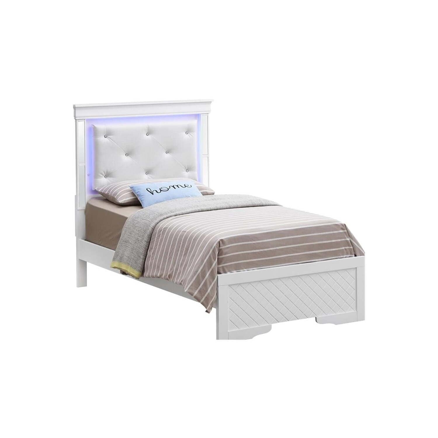 Silver Champagne Twin Bed with Sturdy Transitional Frame, Elegant Finish and Durable Construction for Cozy Spaces