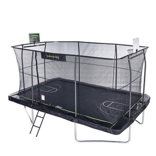 10x15 ft Rectangular Trampoline with Basketball Hoop - High-Bounce Performance Frame & Full Enclosure - 15