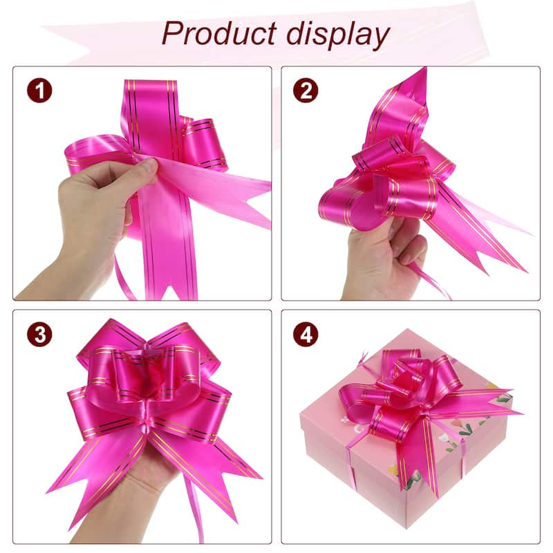 10Pcs 4" Gift Wrap Bows Pull Bows Baskets Present Wrapping Ribbon Bows - 4 inch