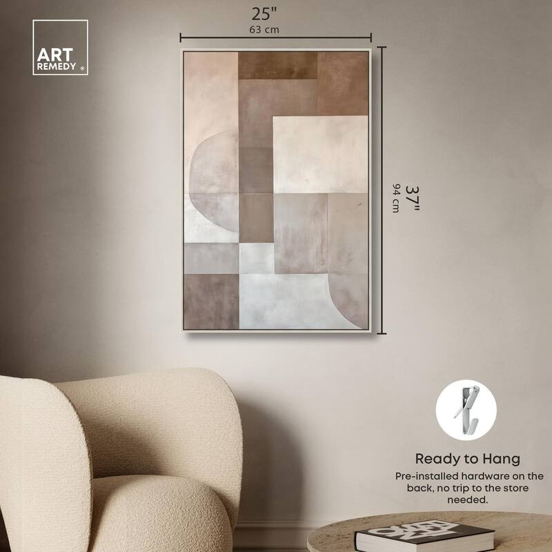 Neutral Tone Blocks II Canvas by Art Remedy