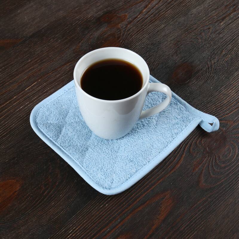 Arkwright Home 7x7 Solid Color Cotton Terry Pot Holders - Pack of 12