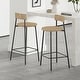 preview thumbnail 2 of 28, Hand Woven Bar Stools with Back Set of 2 Paper Rope Round Barstools with Footrest for Kitchen Island & Dining Rooms