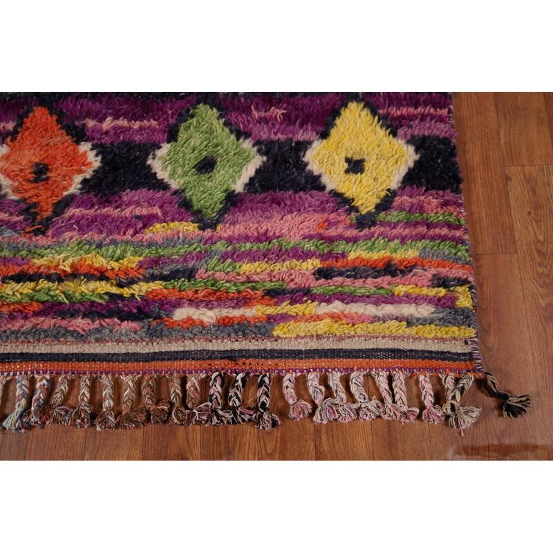 Plush Moroccan Area Rug Handmade Oriental Wool Carpet - 6'2" x 9'10"