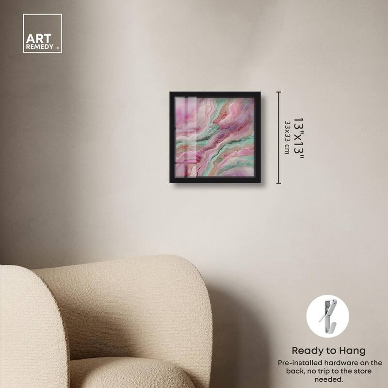 Pink and Mint Crystal IV Shadowbox by Art Remedy