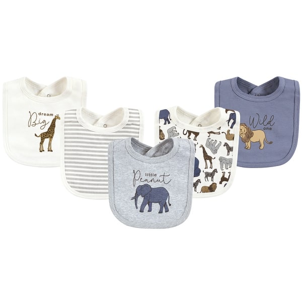 slide 1 of 1, Touched by Nature Infant Boy Organic Cotton Bibs, Classic Safari, One Size - Classic Safari - One Size One Size - Classic Safari