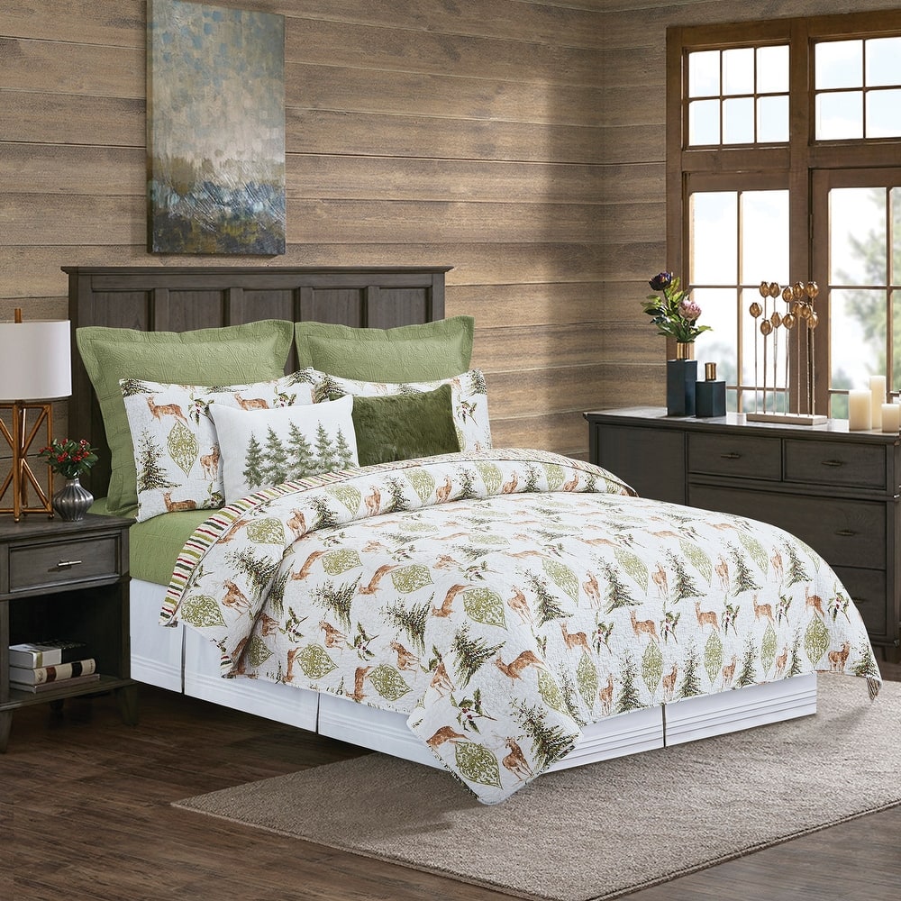 Winter Trails Cotton Quilt Set - Reversible and Machine Washable