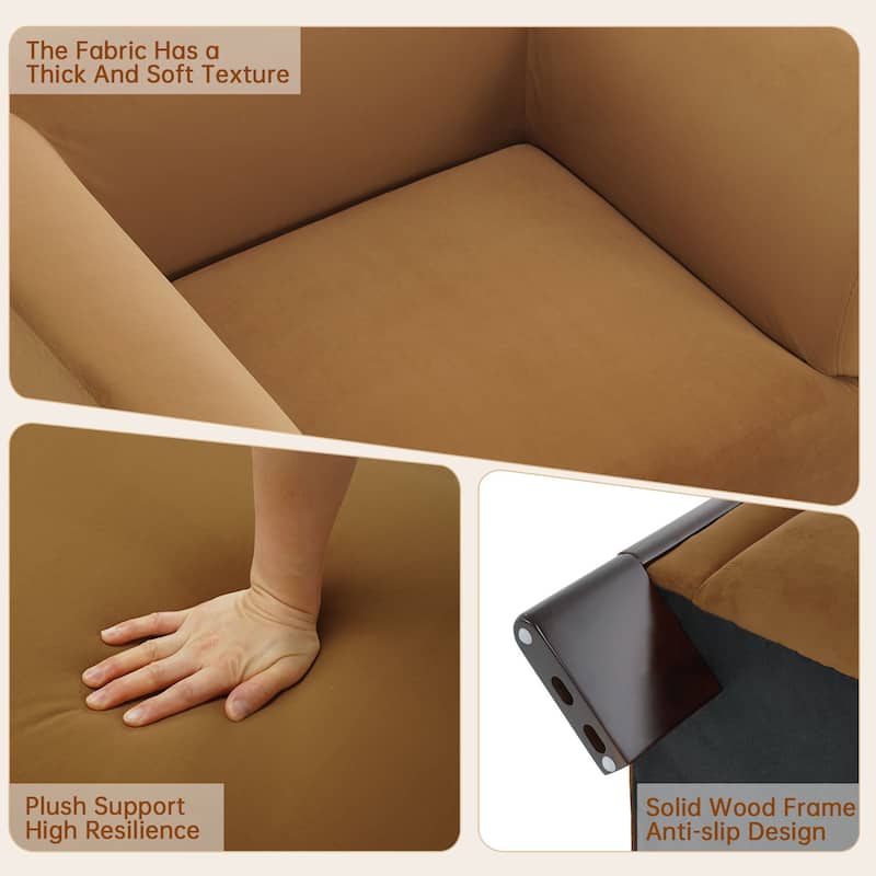 41"W Modern Tuxedo Arms Accent Chair for Living Room