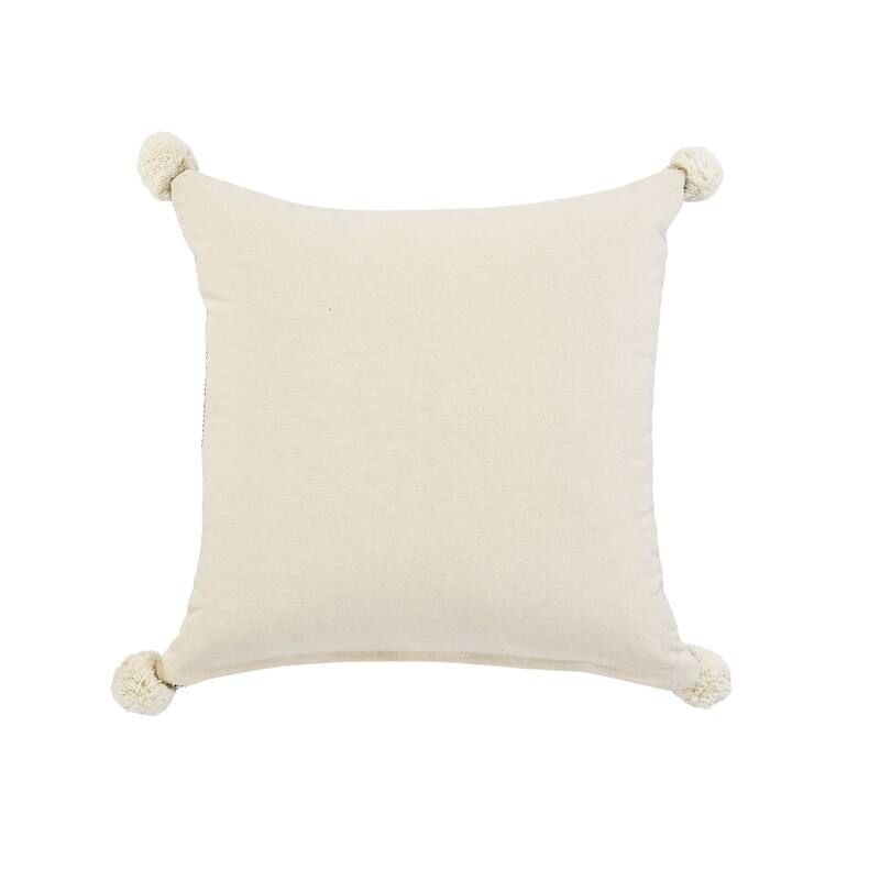 20" Green and Gray Swiss Cross Hand Loomed Square Throw Pillow