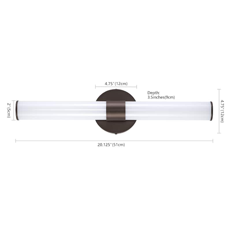 Elyse 20.13" 1-Light Industrial Mid-Century Iron Integrated LED Vanity Light, by JONATHAN Y