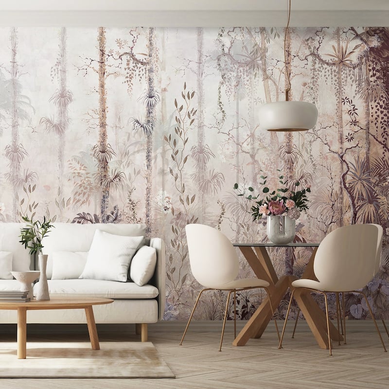 Mystical Tropical Rainforest Floral Wallpaper Mural