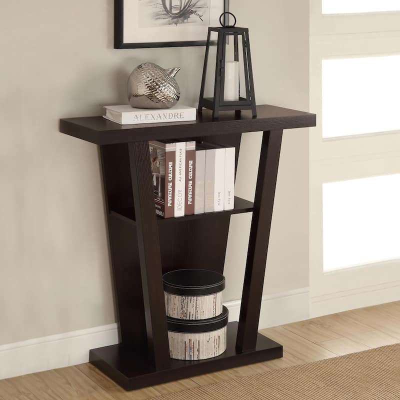 Cappuccino 2-Shelf Console Table - Brown