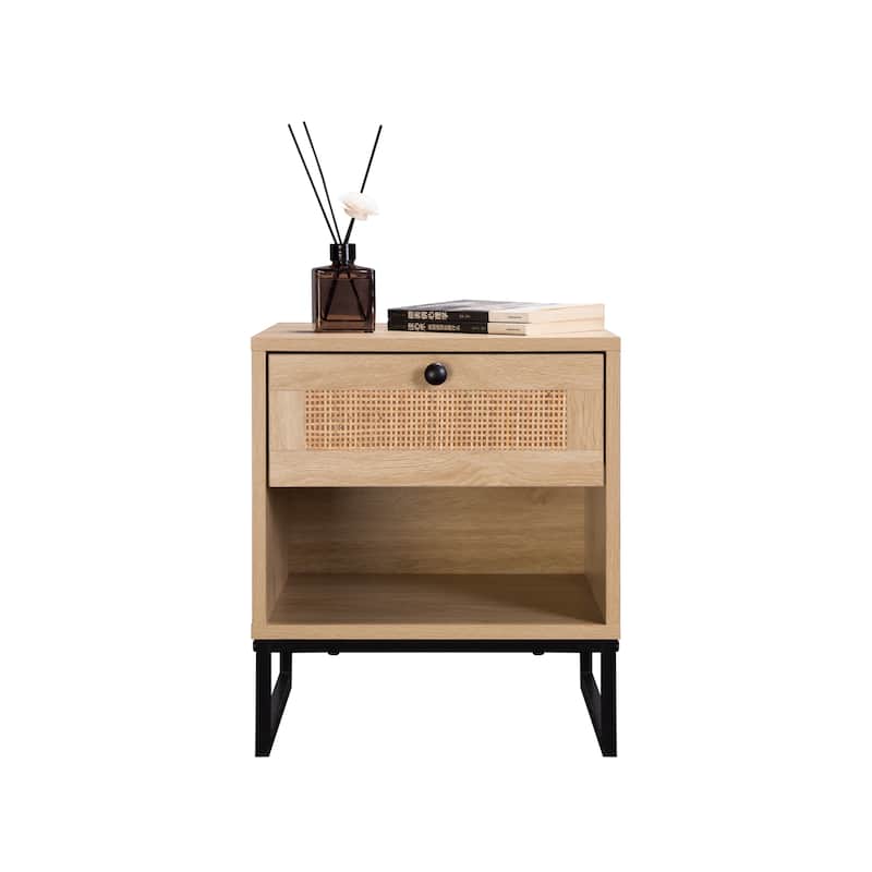 Birch Coastal Modern One Drawer Side Table