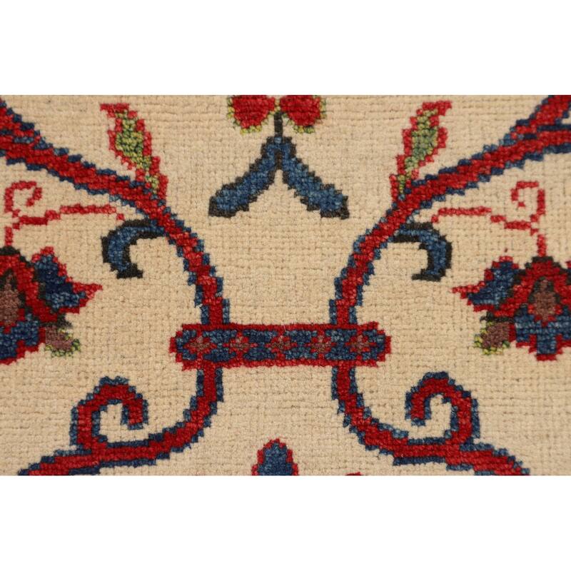 Traditional Kazak Accent Rug Hand-Knotted Floral Wool Carpet - 2'9" x 4'0"