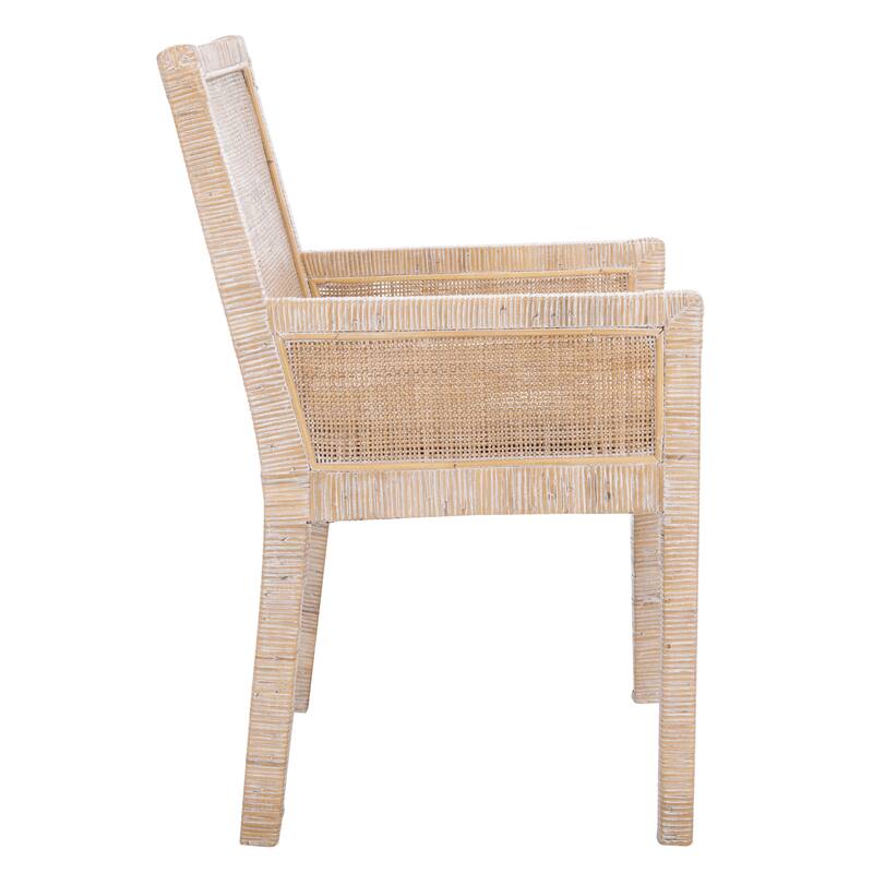SAFAVIEH Almira Coastal Accent Chair with Cushion - 22.8" W x 22.4" L x 34.6" H - 23Wx22Dx35H