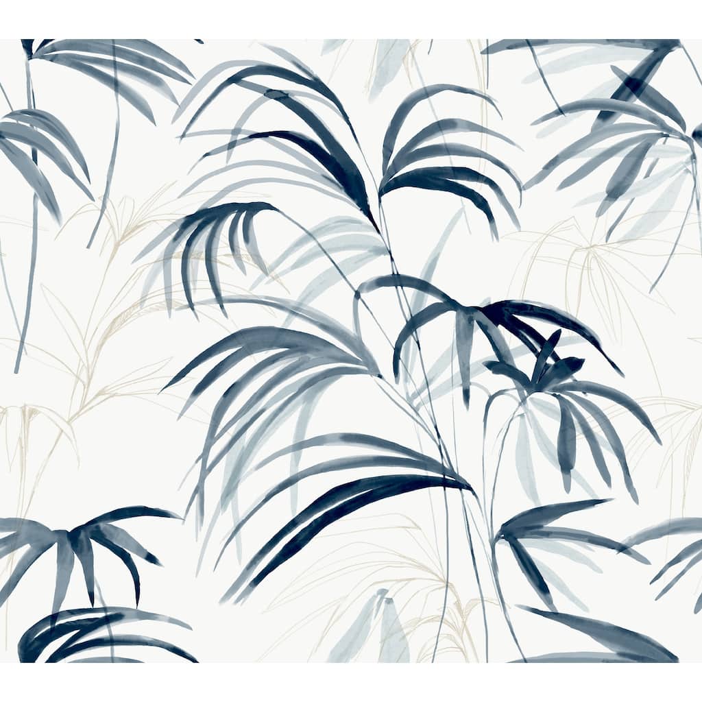 Inky Blue Palms Wallpaper