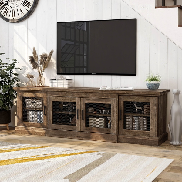 DH BASIC Rustic Reclaimed Oak 69-inch Wide 6-Shelf TV Stand by