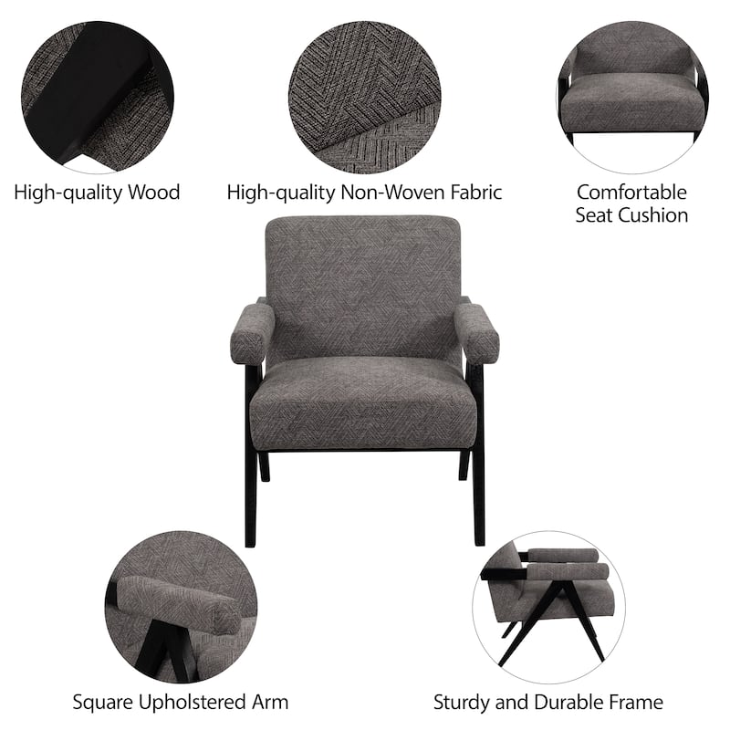Sagebrook Home Modern Neutral Upholstered Armchair - 30" x 33" x 36"