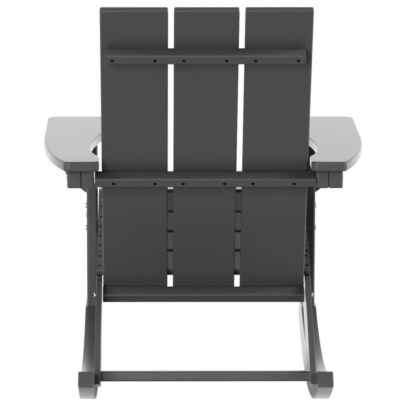 Shoreside Modern Eco-Friendly All Weather Poly Adirondack Rocking Chair with Side Table (2-Piece Set)